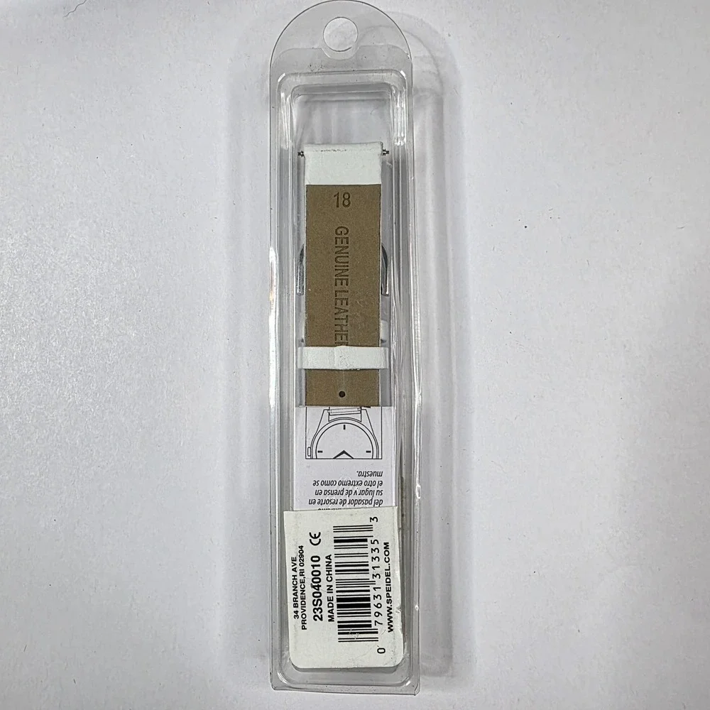 Speidel Express 18mm White Calfskin Leather Watch Band Strap w/‎ Spring Bars New